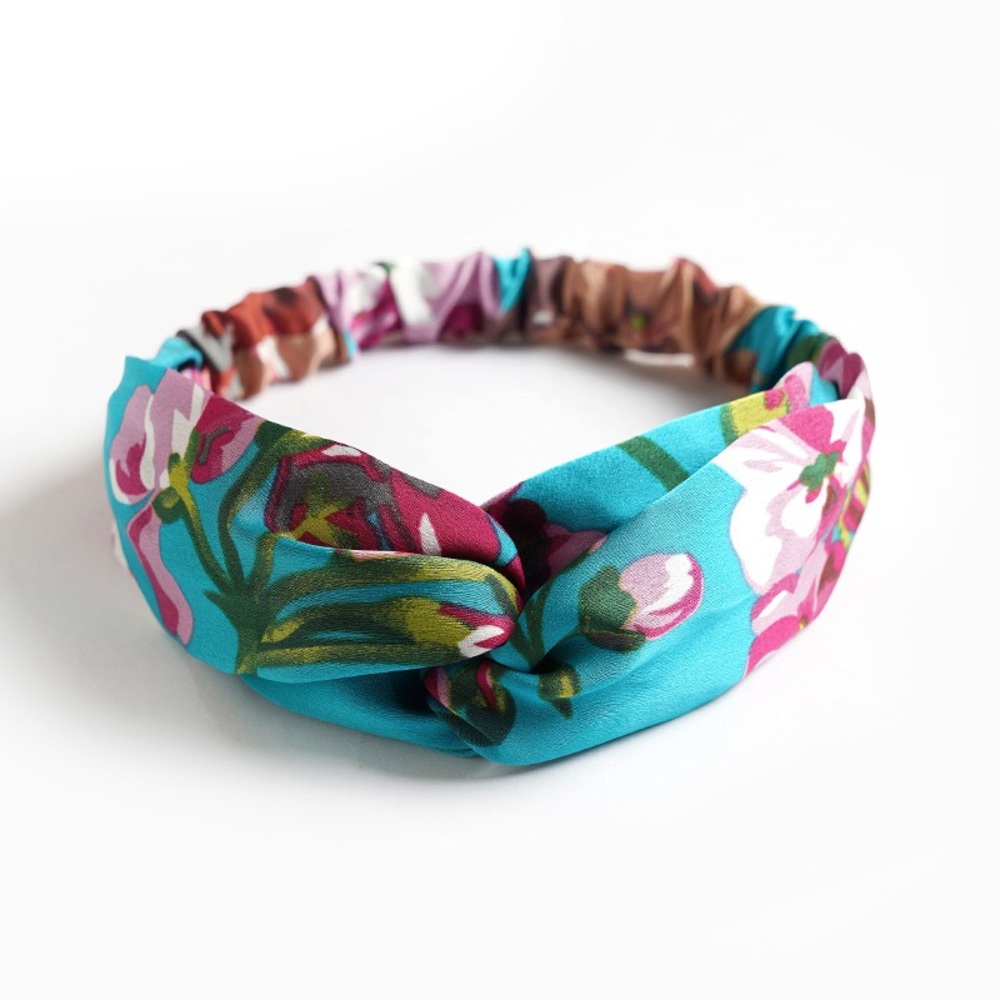 4 FOR $15 Silk satin print flower knot elastic Hair band . Twist Turban - Picture 7 of 9